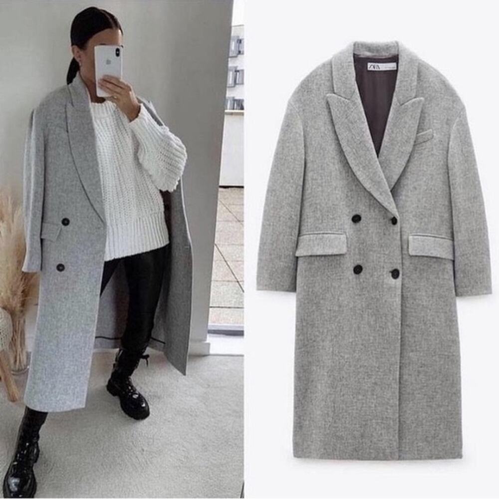 NWT ZARA Italian Manteco Wool Blend Coat Jacket Small S